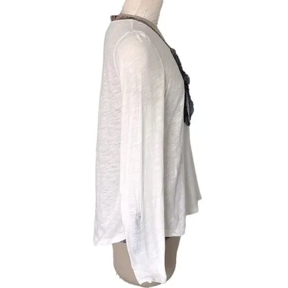 Anthropologie Postmark Ruffle Henley Top - Picture 3 of 6